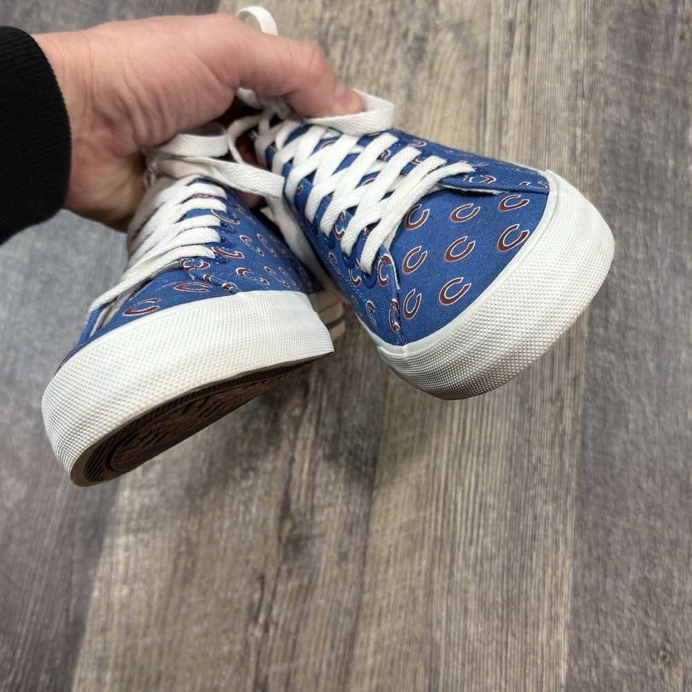 Chicago Cubs Shoes Row One Canvas Victory Sneakers Blue All-Over Logo M8‎ / W9.5 - Picture 3 of 11